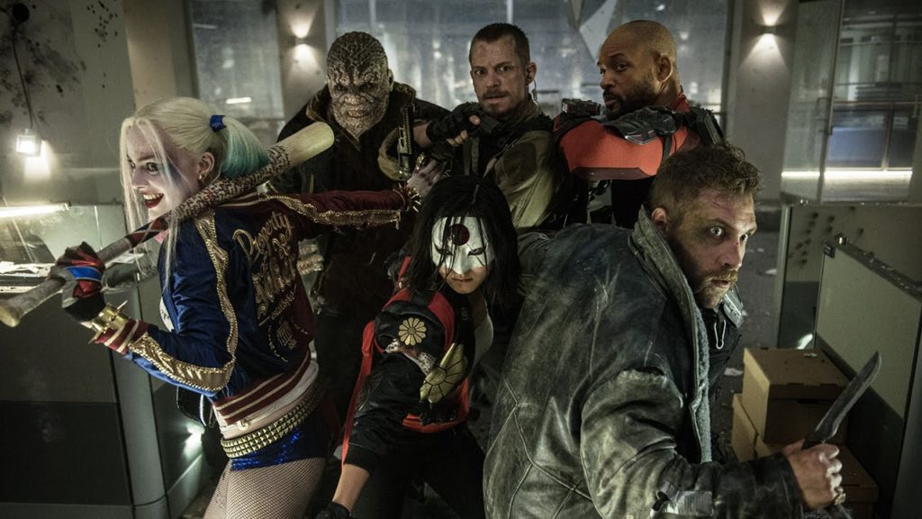 From Left- to- right: Margot Robbie as Harley Quinn, Adele Akinnuoye-Agbaje as Killer Croc, Joel Kinsman as Rick Flag, Will Smith as Deadshot, Karen Fukuhara as Katana, and Jai Courtney as Captain Boomerang in "Suicide Squad." Photo courtesy of YouTube