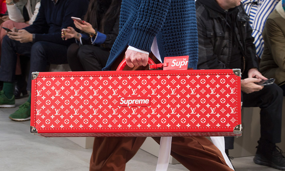 Louis Vuitton in collaboration with Supreme pop-up stores prompt